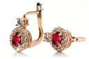 14K Rose gold Ruby Earrings Vintage craft cec003r